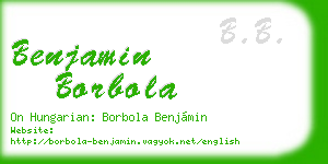 benjamin borbola business card
